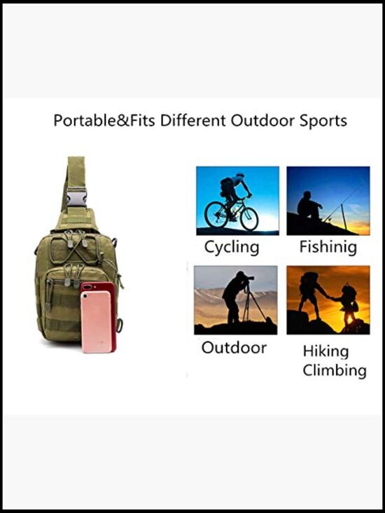 Tactical Sling Backpack Daypack Chest Pack Outdoor Hiking Travel Shoulder Bag